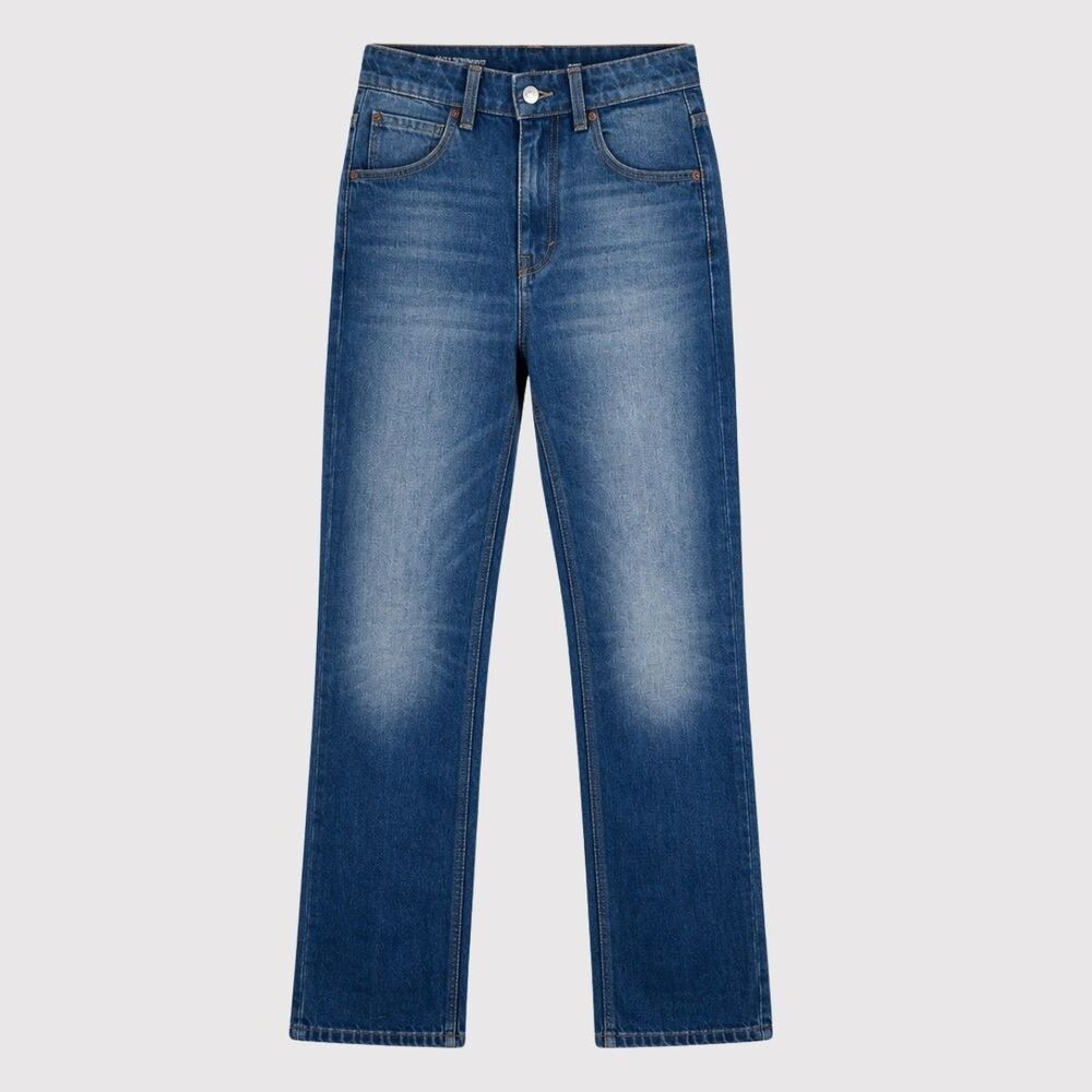 Victoria Beckham Womens Jeans High Rise Slim Leg Julia Straight Medium Wash 27